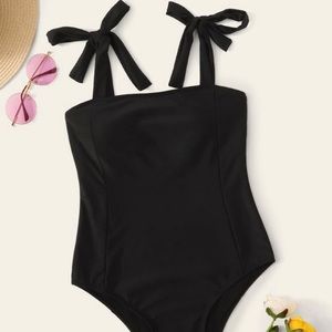 SHEIN black tied bathing suit one piece